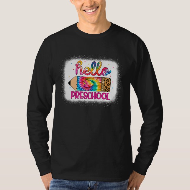 Hallo Vorschule Leopard Gefärbte Krawatte Stift zu T-Shirt (Vorderseite)