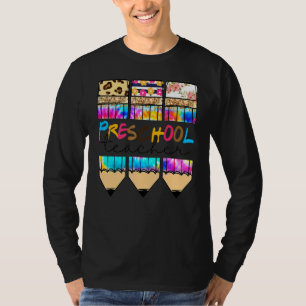 Hallo Vorschule Leopard Tie Dye Bleistift  Süße Le T-Shirt