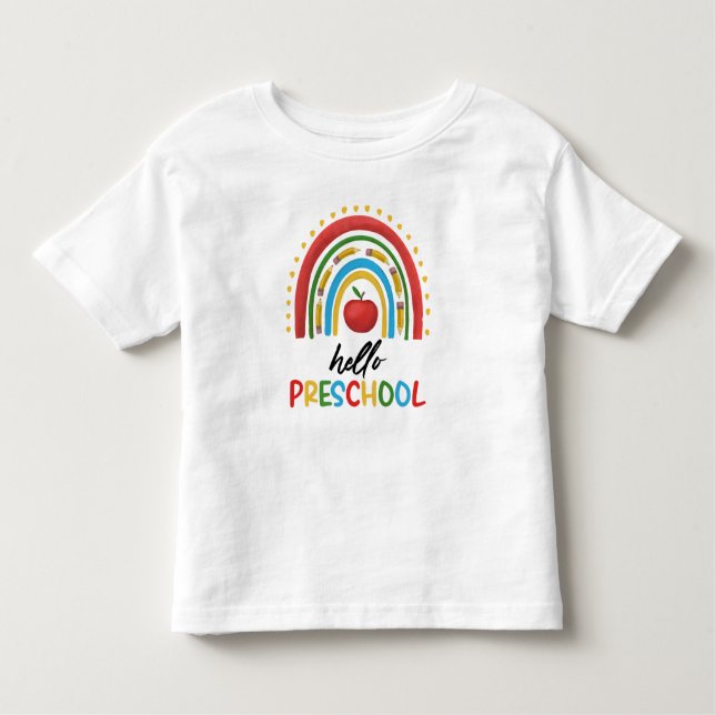 Hallo Vorschule Rainbow Zurück zur Schule Kleinkind T-shirt (Vorderseite)