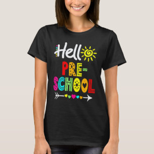 Hallo Vorschule Spaß Rückkehr zur Schule Lehrer Sc T-Shirt