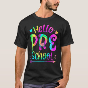 Hallo Vorschule Tie Dye Rückkehr zur Schule Lehrer T-Shirt