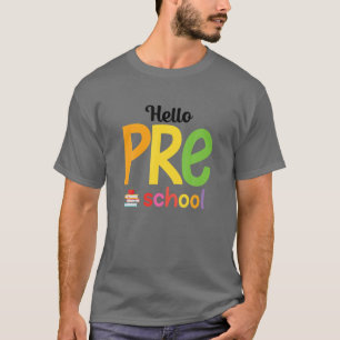 Hallo Vorschule zurück zum Lehrer am ersten Tag T-Shirt