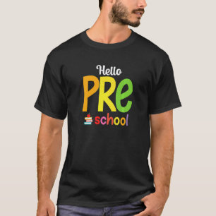 Hallo Vorschule Zurück zur Schule Lehrer Erster Sc T-Shirt