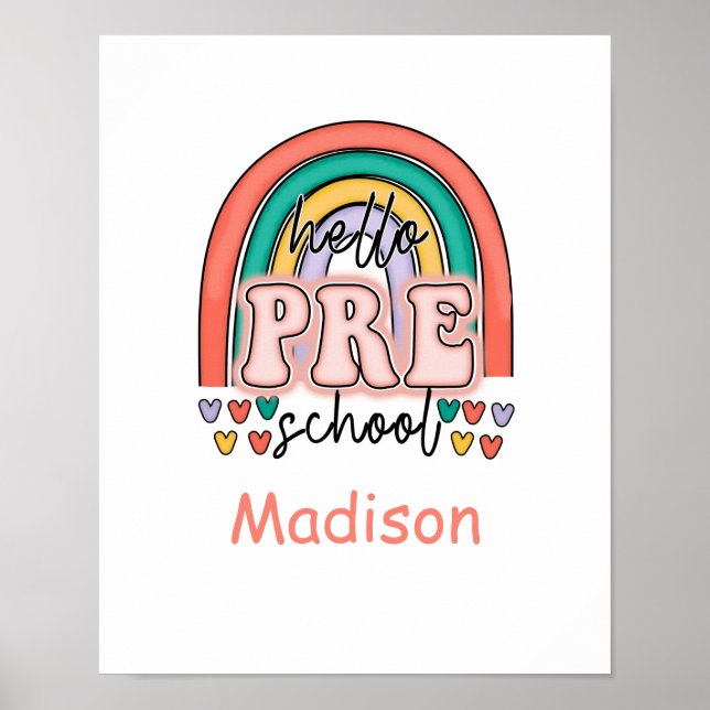 Hallo Vorschulische Rainbow Start Pre School Poster (Vorne)