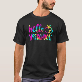 Hallo Vorschullehrer Gefärbte Krawatte Student Zur T-Shirt