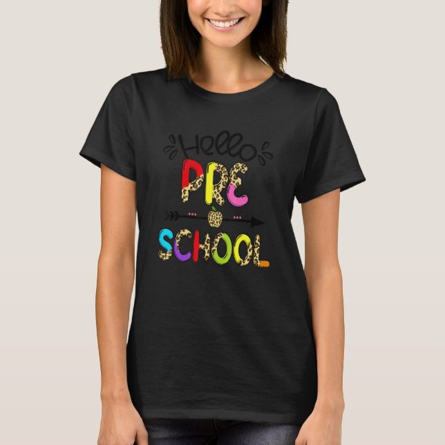 Hallo Vorschullehrer Leopard Apfel T-Shirt (Vorderseite)