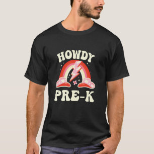 Hallo Vorschullehrer Western Cowgirl Erster Schult T-Shirt