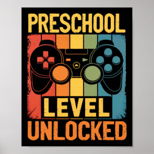 Hallo Vorschulstufe freigeschaltetes Videospiel Zu Poster