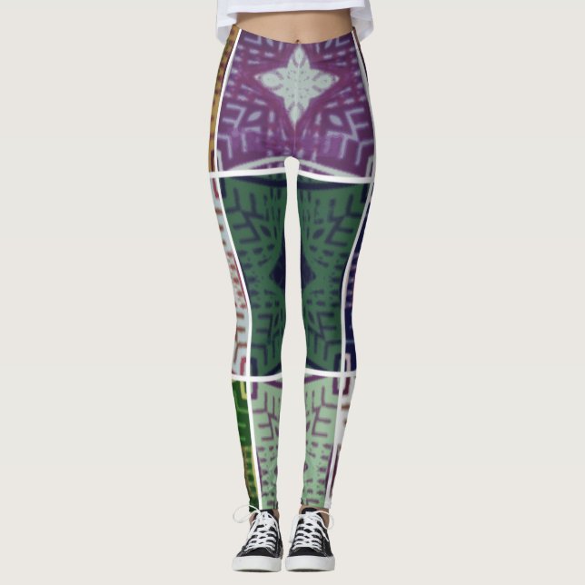 Hallo Waist Star lieblich feminin Print Wochenende Leggings (Vorderseite)