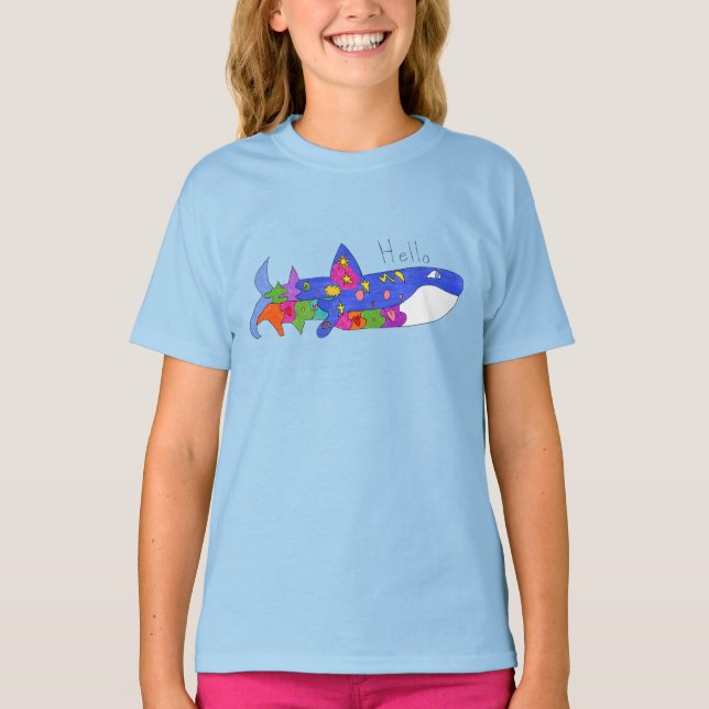 Hallo Wal-Kinder-Shirt T-Shirt (Vorderseite)