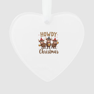 Hallo Weihnachten Lustige Highland-Kuh Xmas Kühe L Ornament