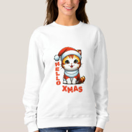 Hallo Weihnachten - Niedliche Weihnachtskatze in e Sweatshirt