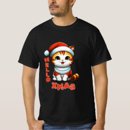Hallo Weihnachten - Niedliche Weihnachtskatze in e T-Shirt