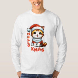 Hallo Weihnachten - Niedliche Weihnachtskatze in e T-Shirt