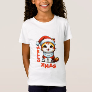 Hallo Weihnachten - Niedliche Weihnachtskatze in e T-Shirt