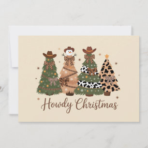 Hallo Weihnachten Western Retro Baum Cowboy Cowgir