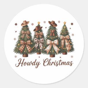 Hallo Weihnachten Western Xmas Baum Leoparden Schl Runder Aufkleber