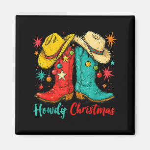 Hallo Weihnachten Xmas Cowboy Stiefel Western Männ Magnet