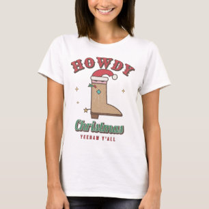 Hallo Weihnachten Yeehaw Y'all Western Cowgirl Sti T-Shirt