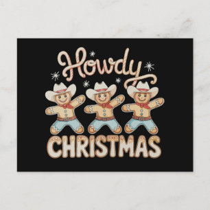 Hallo Weihnachts-Cowboy Lebkuchen Dabbing Xmas Feiertagspostkarte