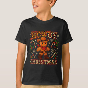 Hallo Weihnachts-Cowboy-Lebkuchen-Design T-Shirt