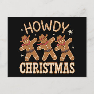 Hallo Weihnachts-Cowboy Lebkuchen Western Xmas Feiertagspostkarte