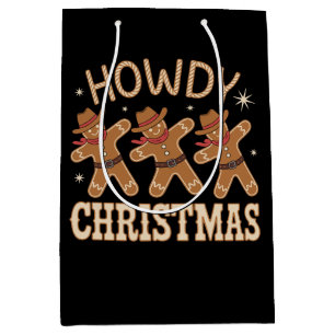 Hallo Weihnachts-Cowboy Lebkuchen Western Xmas Mittlere Geschenktüte