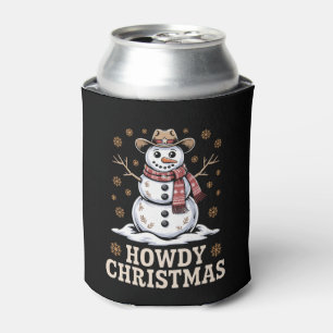 Hallo Weihnachts Cowboy Schneemann Western Winter  Dosenkühler