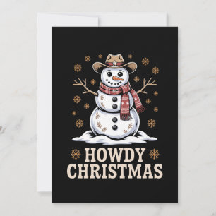Hallo Weihnachts Cowboy Schneemann Western Winter  Einladung