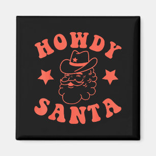 Hallo Weihnachtsmann Retro Groovy Cowboy Western C Magnet