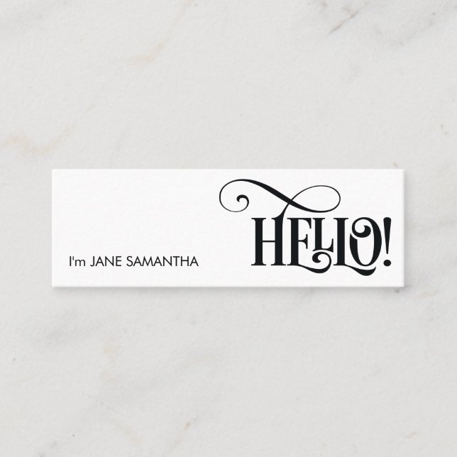 Hallo! Weiße Visitenkarte (Vorderseite)