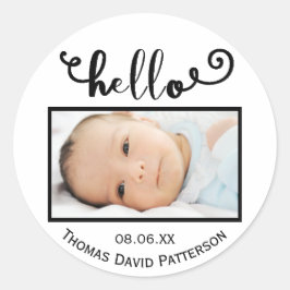 hallo, weißes Foto - Circle Sticker