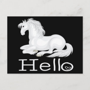 Hallo Weißes Pferd Reitsport Denke an Dich Postkarte