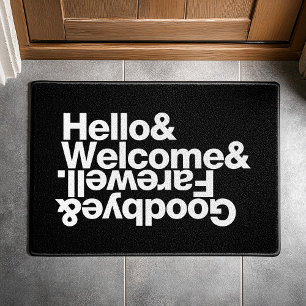 Hallo, welcome, goodbye and farewell doormat fußmatte
