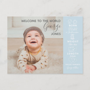 Hallo Welt Baby Fotograf Ankündigung neu Postkarte