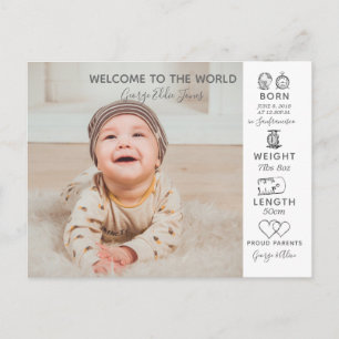 Hallo Welt Baby Fotograf Ankündigung neu Postkarte