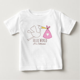 Hallo Welt Baby-Junge Ich bin Sebastian Personalis Baby T-shirt