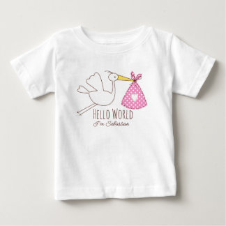 Hallo Welt Baby-Junge Ich bin Sebastian Personalis Baby T-shirt
