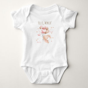 Hallo Welt Baby Mädchen, Süßes Kaninchen Neugebore Strampler