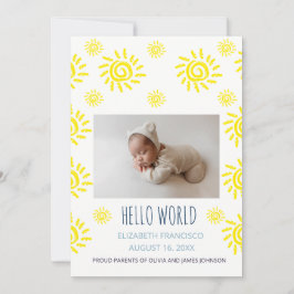Hallo Welt Boho Sonnen Geburt Baby Ankündigung