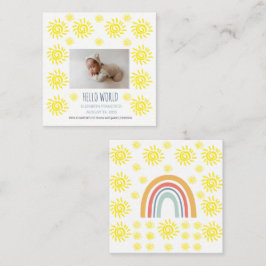 Hallo Welt Boho Sonnen Geburt Baby Ankündigung Begleitkarte