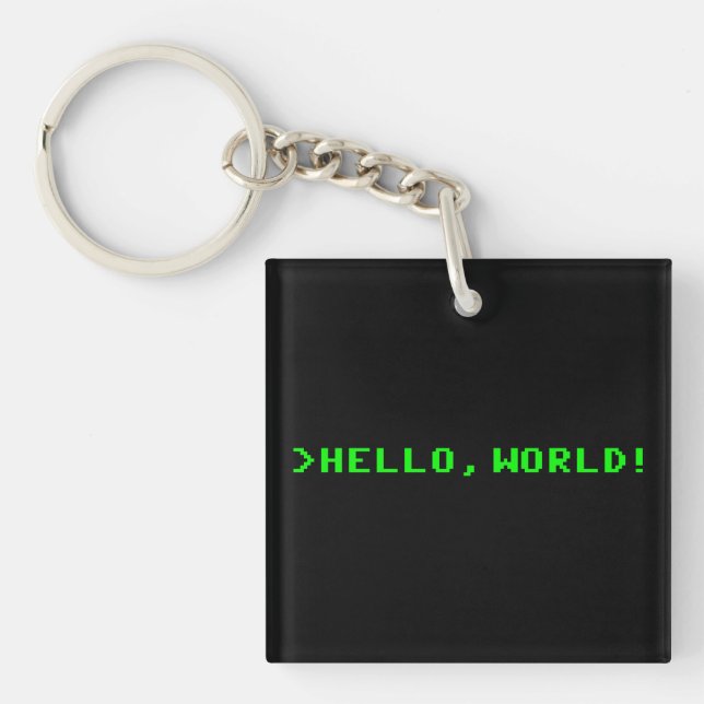 Hallo Welt Computerprogrammierung Schlüsselanhänger (Vorderseite)