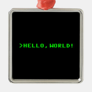 Hallo Welt Computerprogrammierung Silbernes Ornament