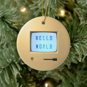 Hallo Welt Keramik Ornament