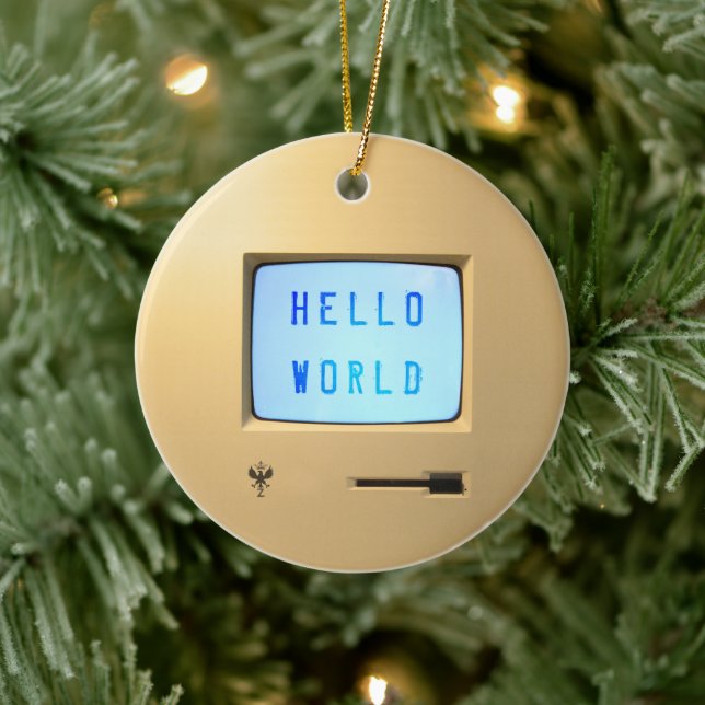 Hallo Welt Keramik Ornament (Baum)