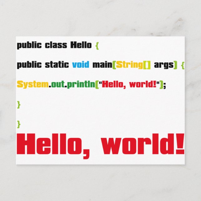 Hallo, Welt! Postkarte (Vorderseite)