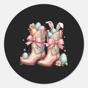 Hallo Western Osterhase Coquette Cowboy Stiefel E Runder Aufkleber