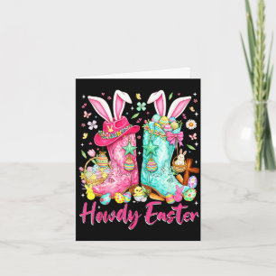 Hallo western Osterhase Kokette Cowboy-Stiefel Karte