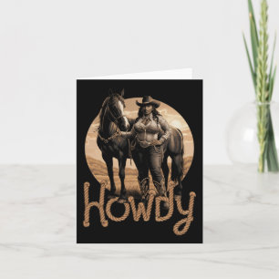 Hallo Western Schwarze Cowgirl Afrikanisch Amerika Karte