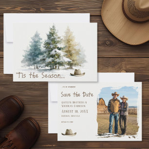 Hallo Western Watercolor-Foto im rustikalen Stil Save The Date